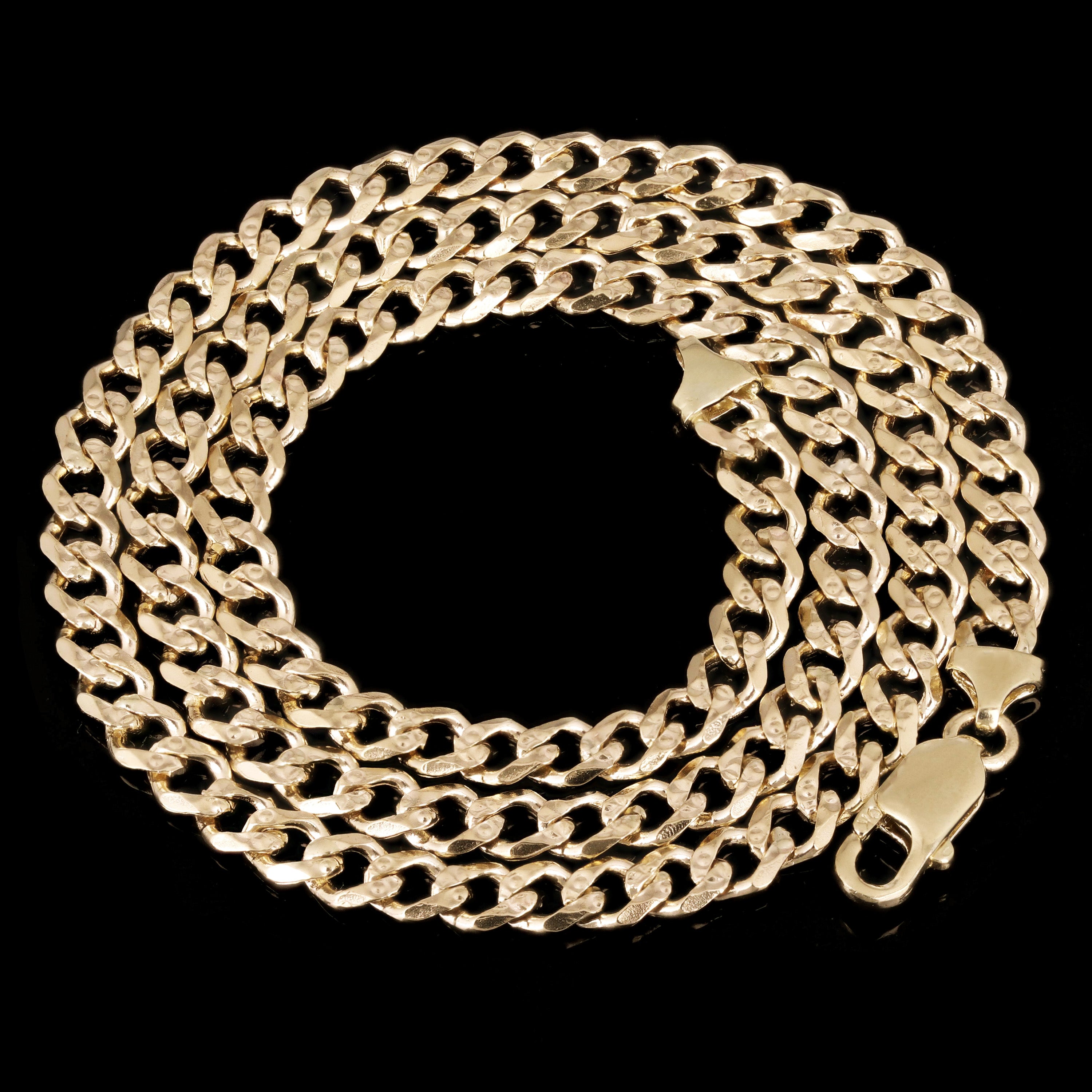14k Yellow Gold Cuban Yellow Pave Link Chain Necklace 20" 5.9mm 28.6 grams - 20"