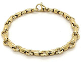 14k Yellow Gold Handmade Fashion Link Bracelet 7.5" 6.3mm 17 grams - Yellow,7.5"