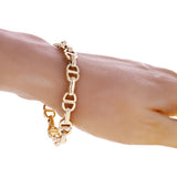 14k Yellow Gold Solid Handmade Oval Link Chain Bracelet 8.5" 9.4mm 33.1 grams