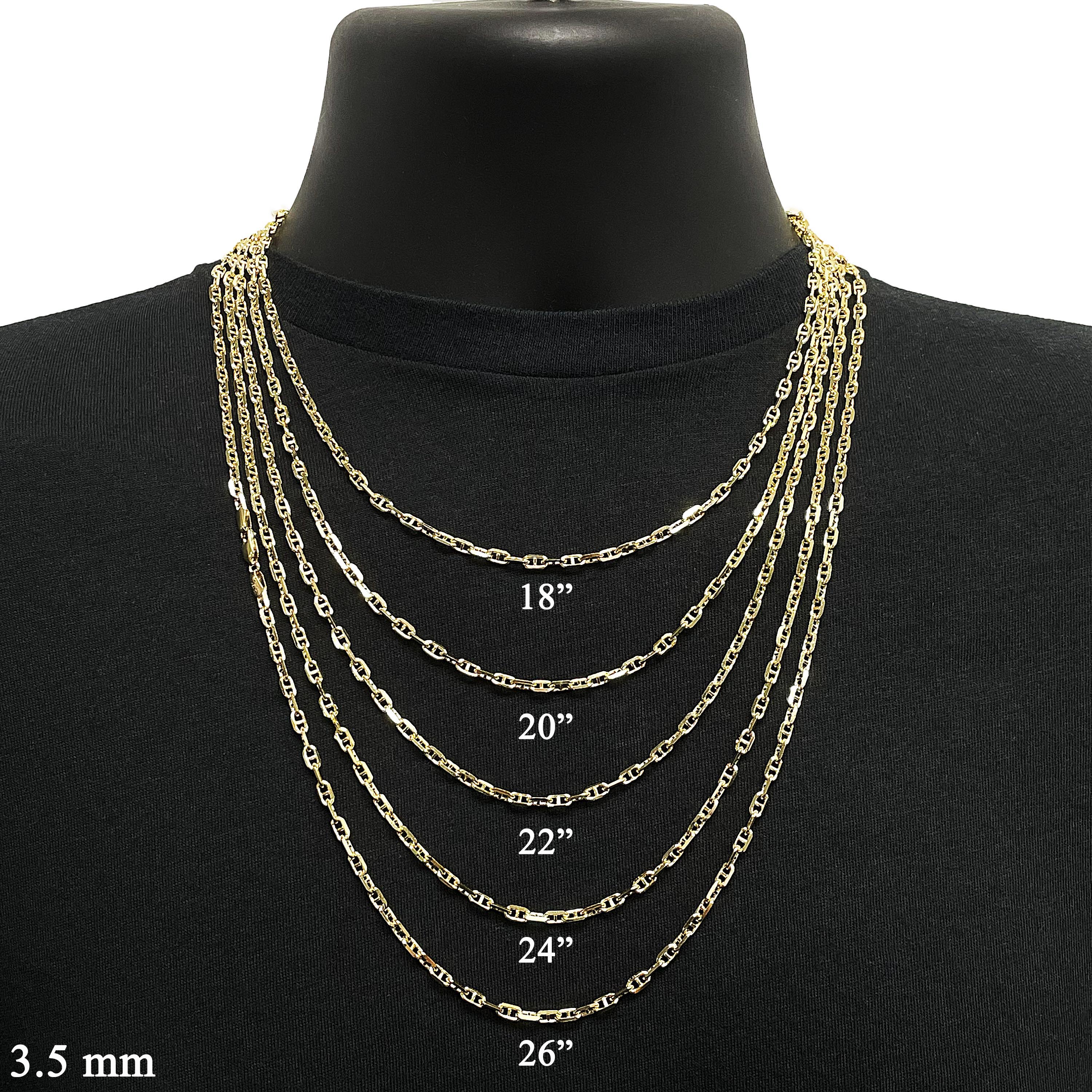 Italian 14k Yellow Gold Mariner Chain Chain Necklace 18" 3.5 mm 13.6 grams - 18" 13.6 grams