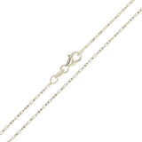 Italian 14k White Gold Solid Diamond Cut Raso Chain Necklace 16" 1.1mm 4 grams - 16" 4 grams