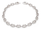 14k White Gold Solid Puffy Mariner Gucci Link Chain Bracelet 8" 7.5mm 24.8 grams - White,80"