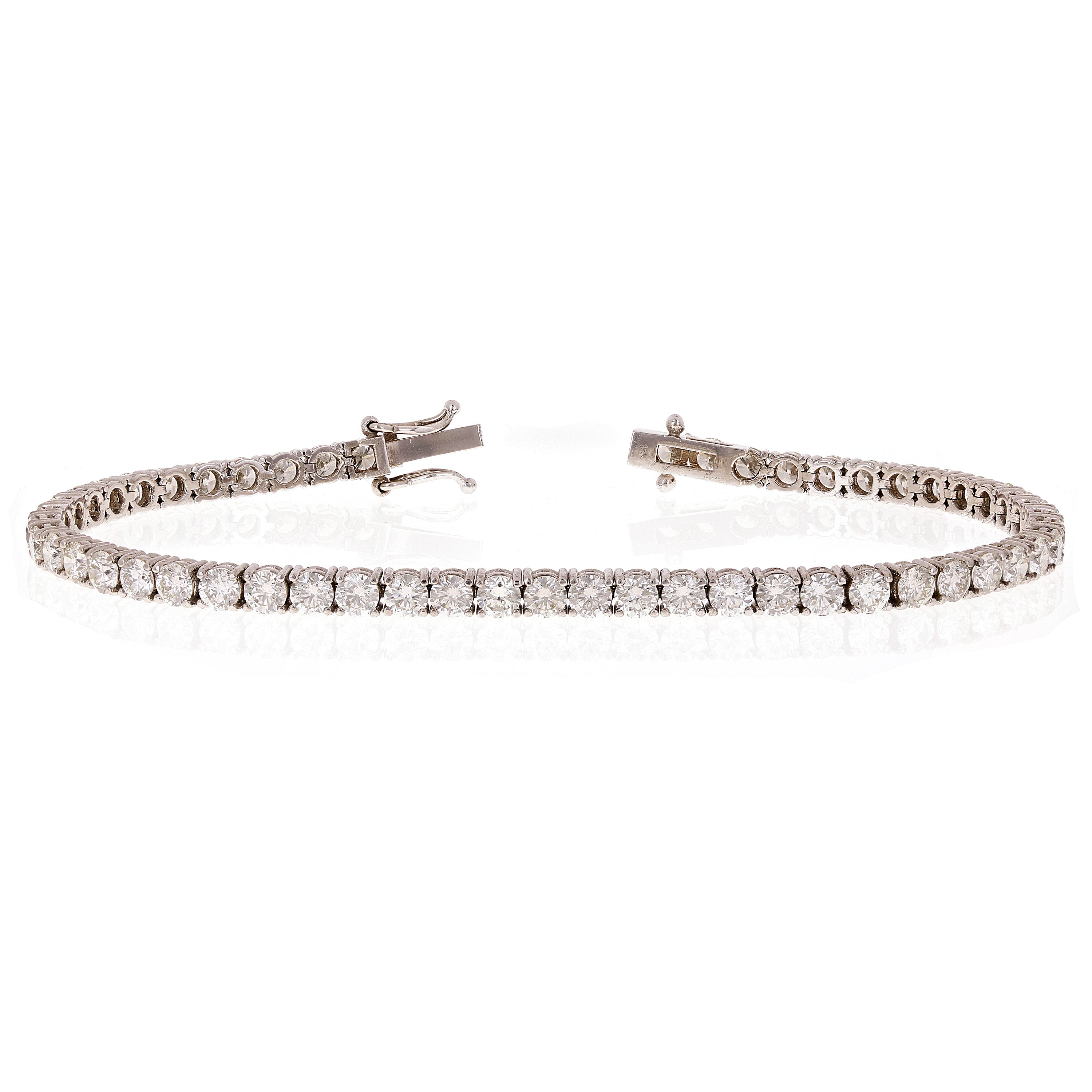 18k White Gold 7.10ctw Tennis Bracelet 7" 3.3mm 9.9 grams - 7.1ctw  9.9grams