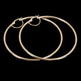 Italian 14k Yellow Gold High Polished Round Hoop Earrings 2mm 2" 2.8 grams