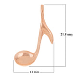 14k Rose Gold Musical Note 8th Note Music Note Charm Pendant 0.9 gram - Rose