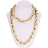 Men's Solid 10k Yellow Gold Diamond Cut Rope Chain Necklace 24" 10mm 159.4 grams