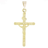 14k Yellow Gold INRI Jesus Christ Crucifix Cross Religious Pendant 2" 6.8 grams - Yellow