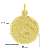 Italian 14k Yellow Gold Baptism Medal Charm Pendant 1" 2.9 grams