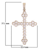 14k White Gold 0.98ctw Diamond Cross Pendant 1.5" 2.6 grams