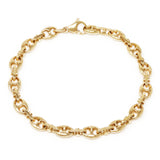14k Yellow Gold Solid Puffy Mariner Chain Gucci Bracelet 7" 7.5mm 19.5 grams - Yellow,7"