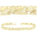 14k Yellow Gold Nugget Bracelet Adjustable 7.5" 5.5mm 12.5 grams - 7.5"
