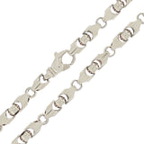 10k White Gold Solid Heavy Bullet Style Link Chain Necklace 20" 6mm 63.9 grams - White,20"