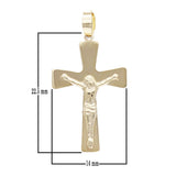 14k Yellow Gold Solid Flared Crucifix Cross Pendant 1.5 grams