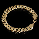 Italian 14k Yellow Gold Hollow Cuban Chain Bracelet 8.75" 11mm 21.5 grams - 11mm 8.75" 21.5 grams
