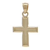 14k Gold Polished Plain Cross Charm Pendant in Yellow White & Rose Gold