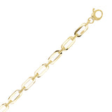 Italian 14k Yellow Gold Paper Clip Link Chain Bracelet 8.25" 5.5mm 4.7 grams