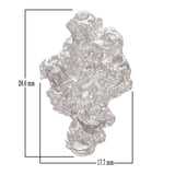 10k White Gold Solid Free Form Nugget Charm Pendant 1.1" 4.5 grams - White