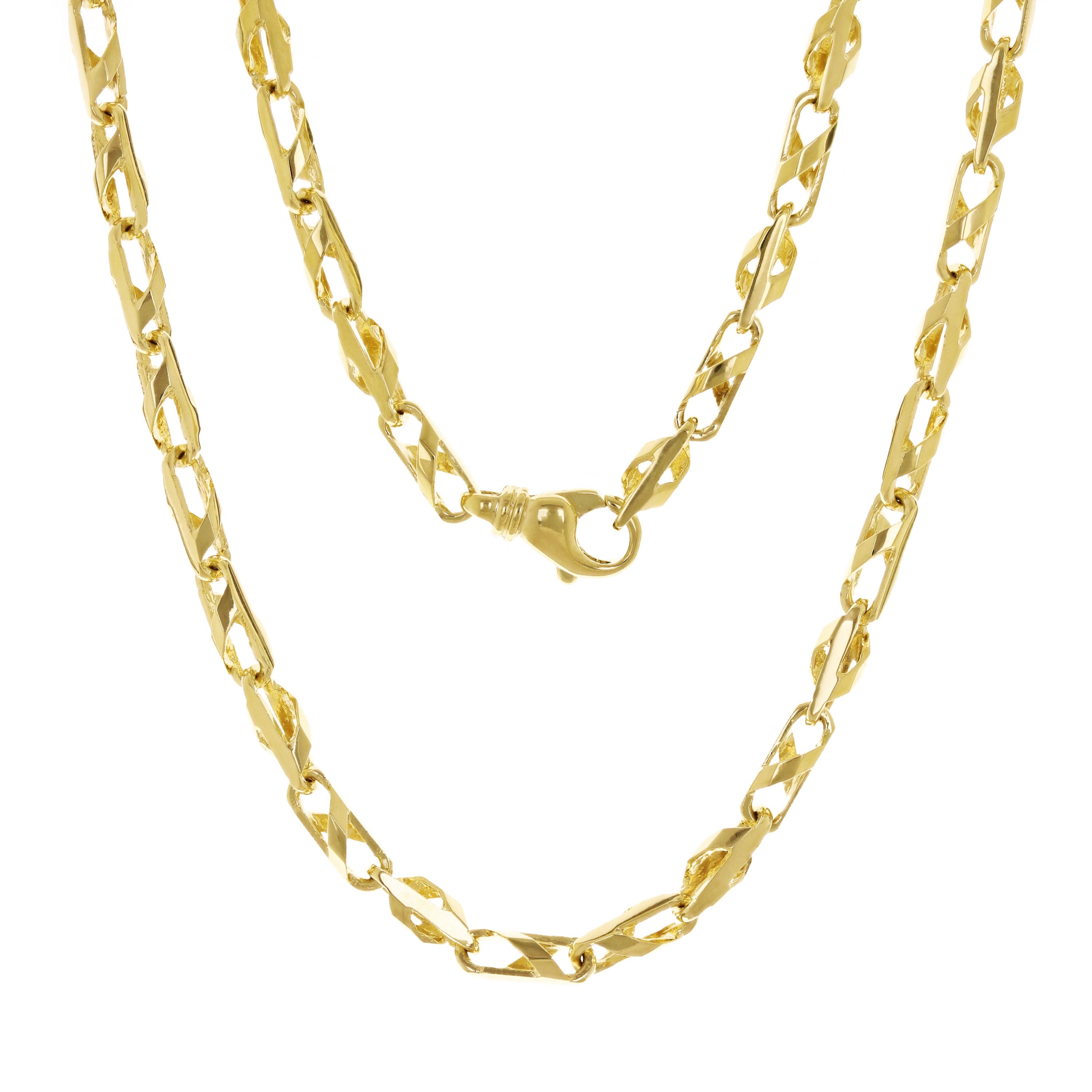 14k Yellow Gold Handmade Fashion Link Necklace 20" 5.35mm 33.5 grams - Yellow,20"