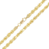 14k Yellow Gold Solid Diamond Cut Rope Twist Chain Necklace 20" 4mm 26 grams - 20" 26 grams