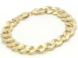 Men's 14k Solid Yellow Gold Flat Cuban Bracelet Link Chain 8" 12.5mm 40 grams - Yellow,8"