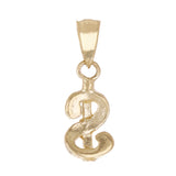 14k Yellow Gold 3D Dollar Sign Charm Pendant 19.3mm x 6.8mm 1 gram