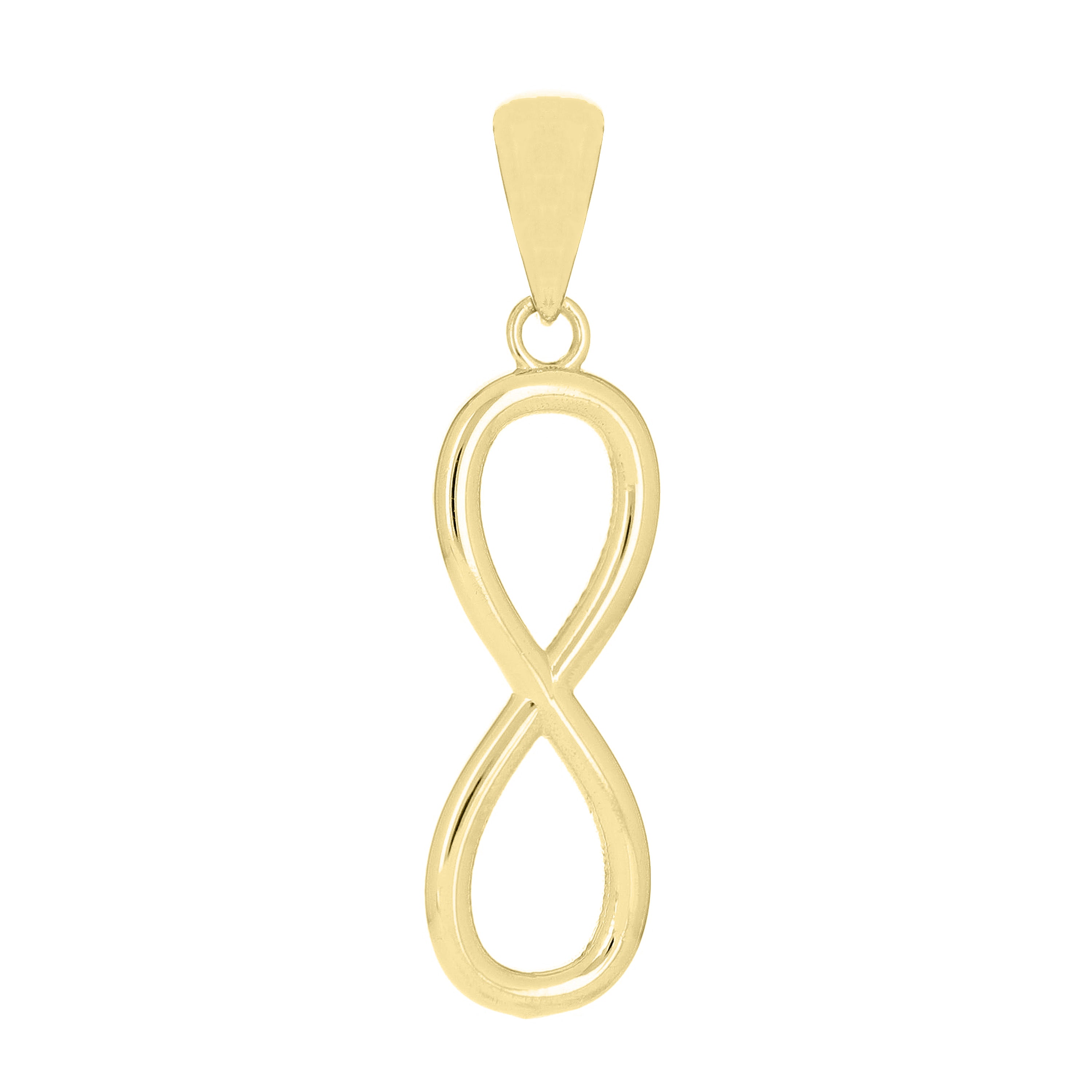 14k Yellow Gold Infinity Charm Pendant 1.2" 2 grams