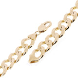 14k Yellow Gold Solid Flat Cuban Link Chain Bracelet 8.5" 12.5mm 42.5 grams - Yellow,8.5"