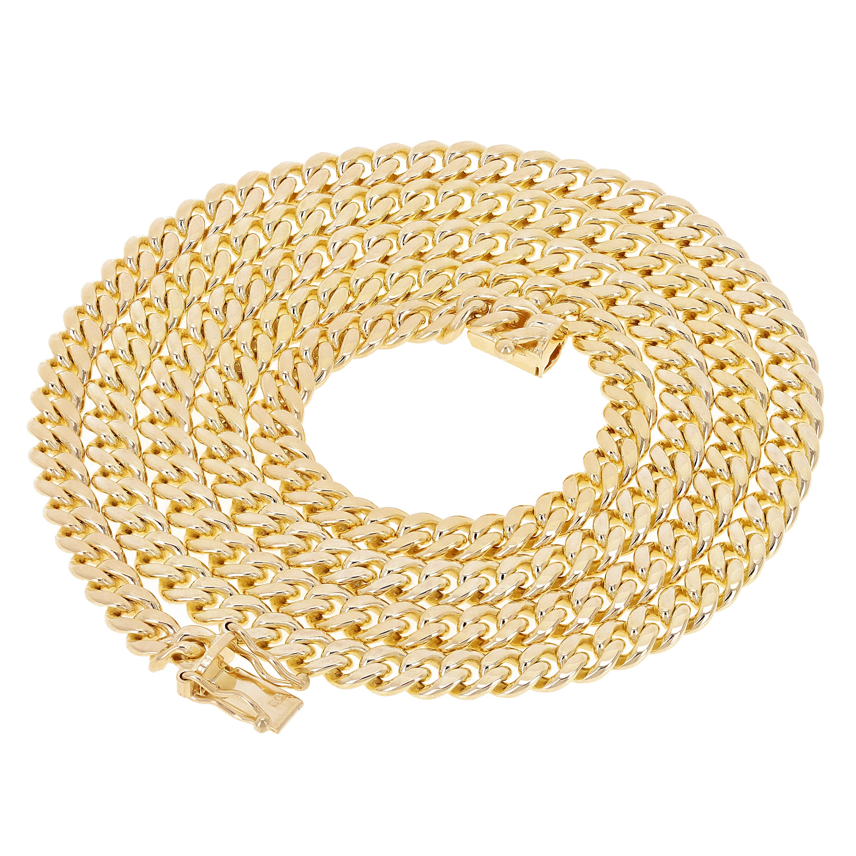 Italian 14k Yellow Gold Solid Miami Cuban Chain Necklace 28" 5.3 mm 58.4 grams - 28"