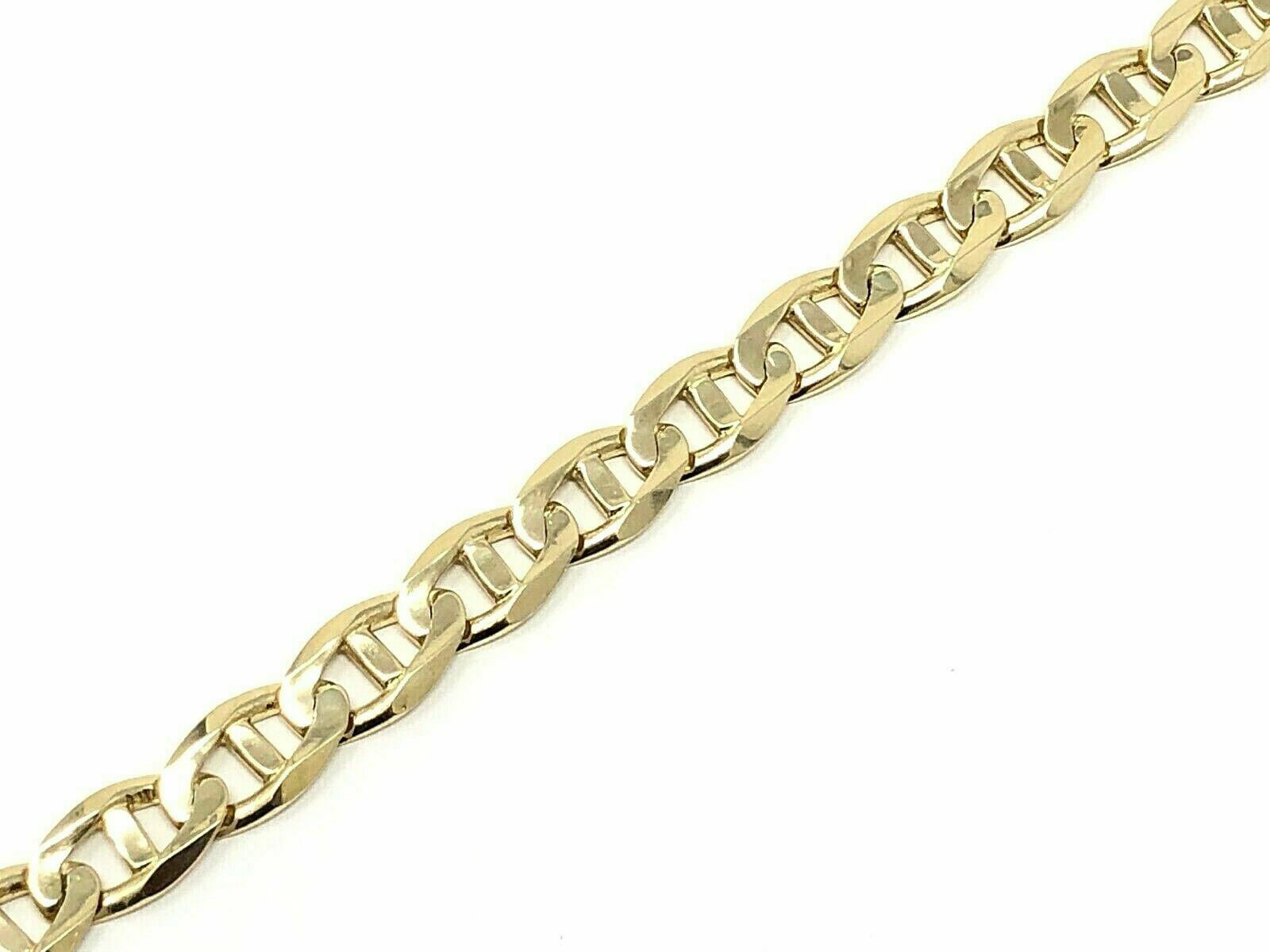14k Yellow Gold Concave Mariner Gucci Chain Bracelet 7.5" 10mm 25 grams