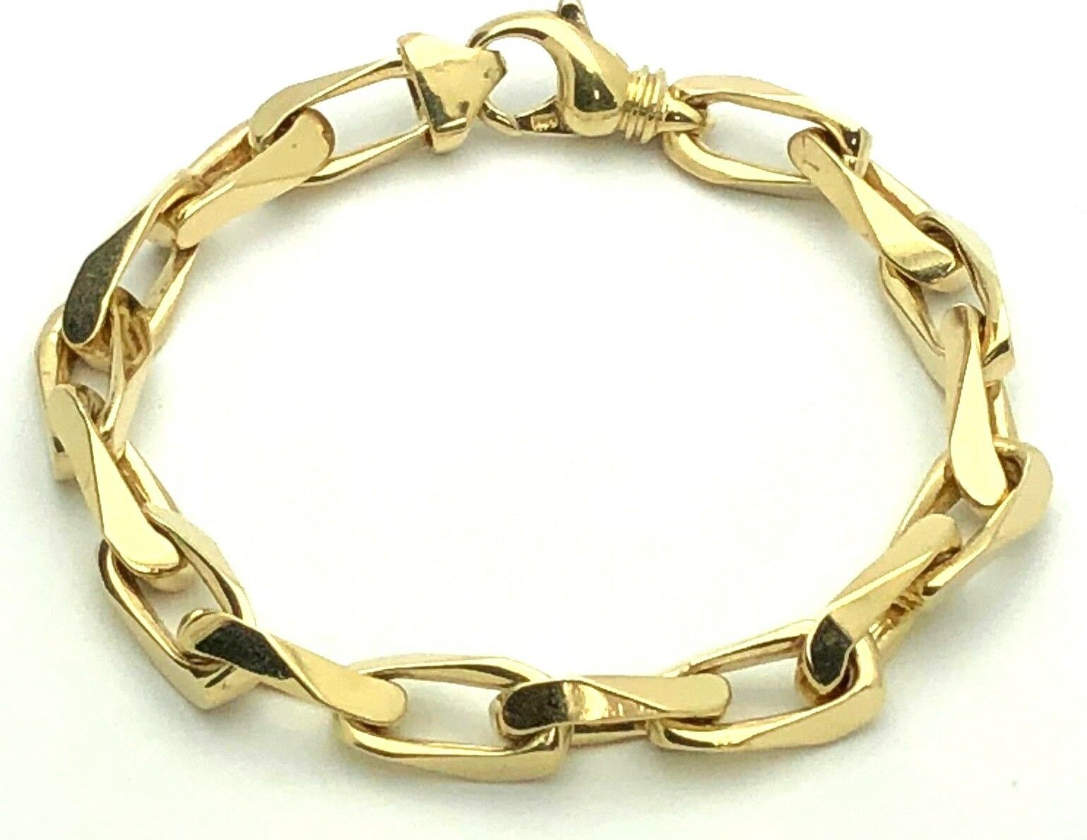 14k Yellow Gold Handmade Fashion Link Bracelet 9" 8.6mm 49 grams