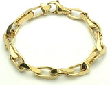14k Yellow Gold Handmade Fashion Link Bracelet 9" 8.6mm 49 grams