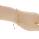 Italian 14k Yellow & White Gold Hamsa Charm Bar Link Bracelet 7.25" 1.5 grams