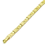 14k Yellow Gold Solid Nugget Bracelet 7 - 7.5" 7mm 15 grams