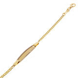 Italian 14k Two Tone Gold Engravable Baby Kids ID Bracelet 5.5" 5mm 1.7 grams
