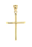 14k Yellow Gold Cross Religious Charm Pendant 1.7" 3 grams