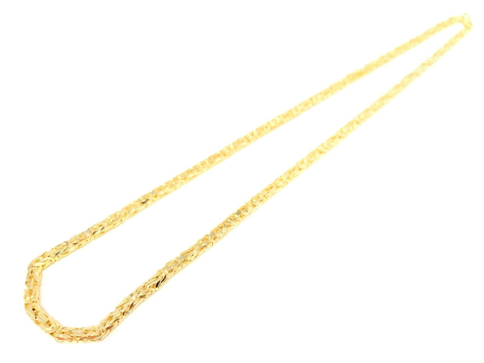 14k Yellow Gold Solid Square Byzantine Chain Necklace 20" 3.5mm 40.3 grams