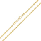14k Yellow Gold Solid Diamond Cut Rope Chain Necklace 16" 2mm - 16"