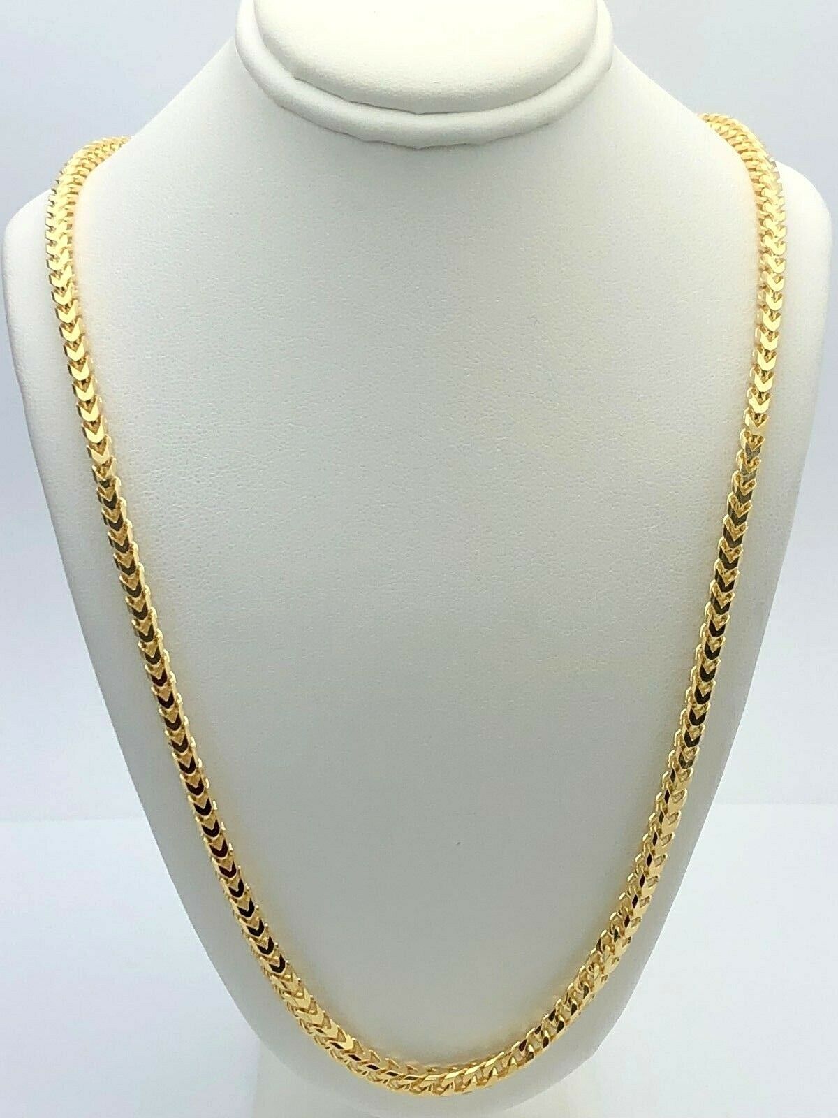 14k Yellow Gold Solid Franco Necklace Chain Link 24" 3.6mm 52.2 grams - 24"