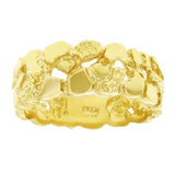 10k Yellow Gold Solid Nugget Ring Band Size 7 - 9mm 4.5 grams - Ring Size 7