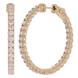 14k Yellow Gold 3.25ctw Diamond Inside Out Round Hoop Earrings