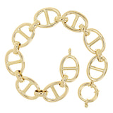 Italian 14k Yellow Gold Big Oval Mariner Link Bracelet 8" 13.5mm 11.5 grams