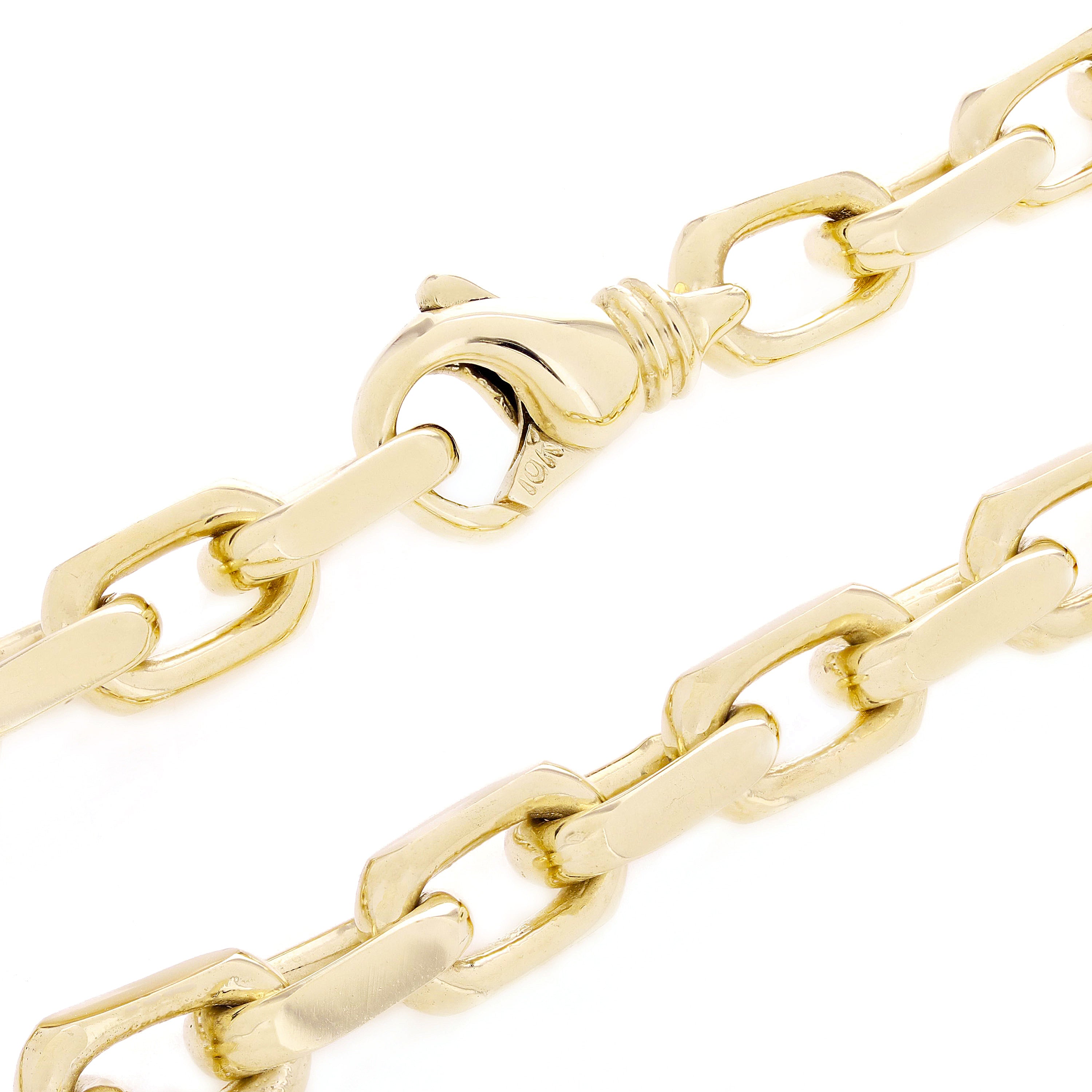 10k Yellow Gold Handmade Fashion Link Necklace 16" 7.94mm - Yellow,16"