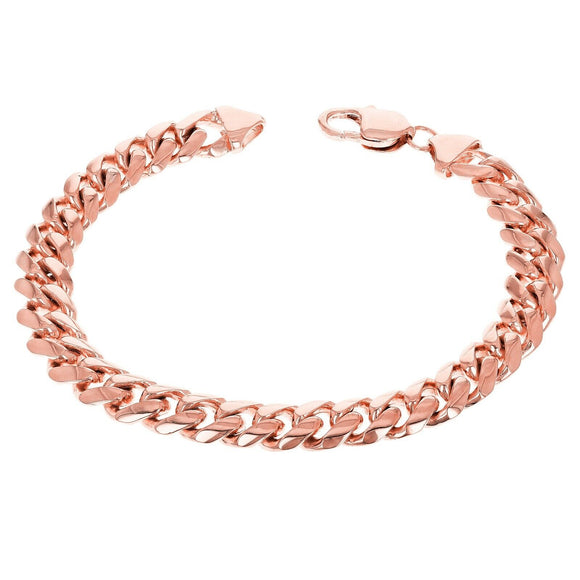 14k Rose Gold Solid Heavy Miami Cuban Chain Bracelet 7