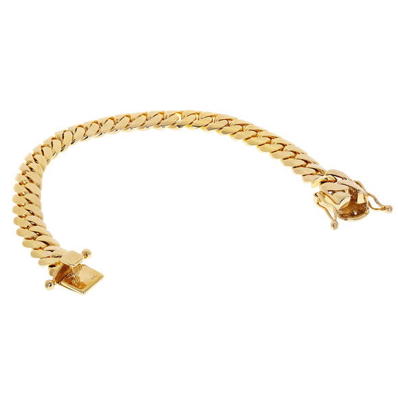 Men's 14k Yellow Gold Solid Miami Cuban Chain Bracelet 8.5