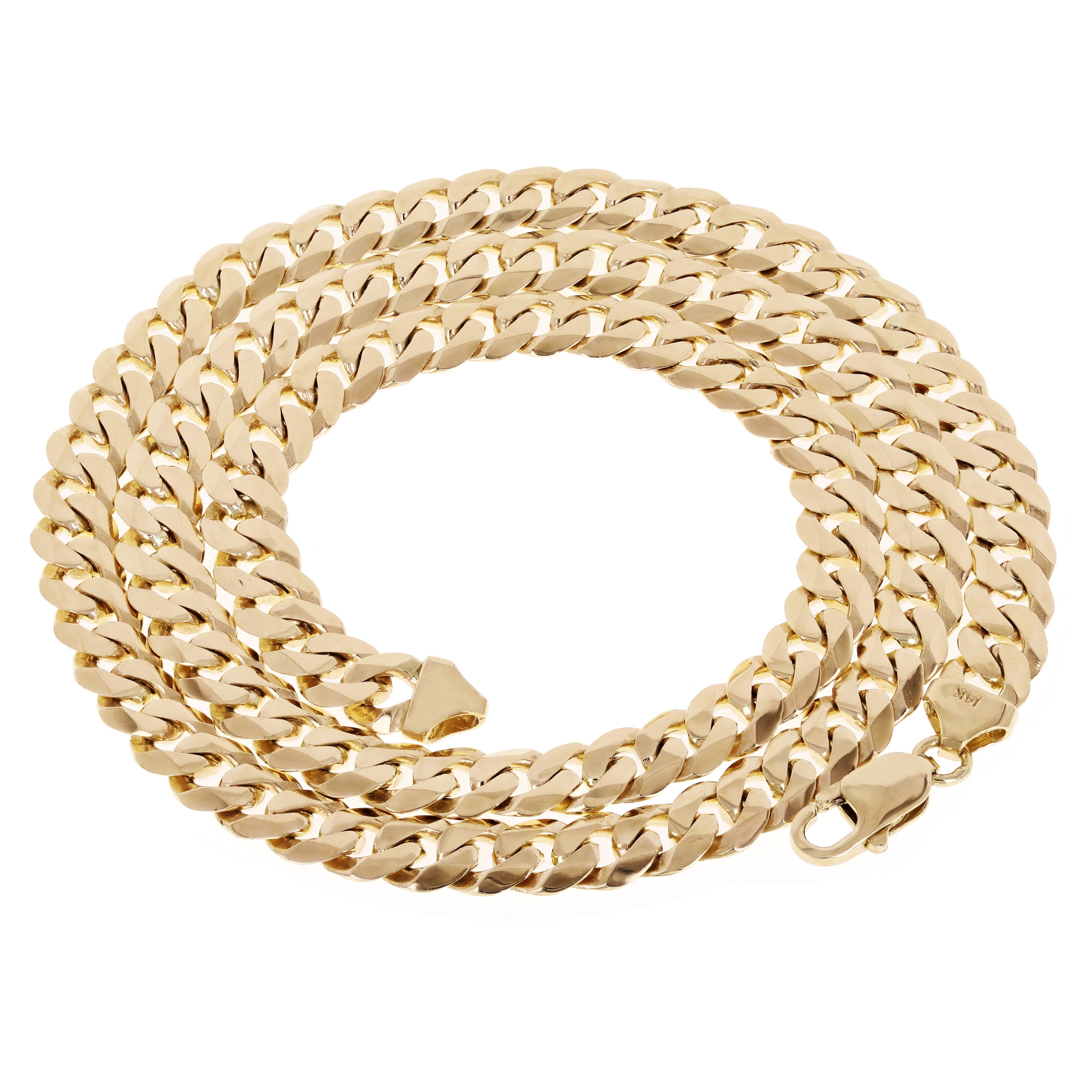 14k Yellow Gold Solid Curb Cuban Link Chain Necklace 20" 8mm 59.6 grams - 20"