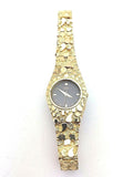 14k Yellow Gold Nugget Wrist Watch with Seiko Watch 7"-7.5" 37.2 grams