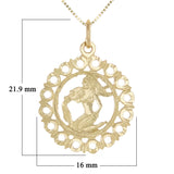 14k Yellow Gold Zodiac Sign Aquarius Pendant Necklace 18" - Aquarius,Yellow