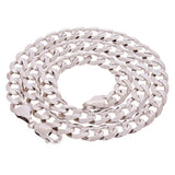Italian 14k White Gold Solid Concave Curb Cuban Chain Necklace 20" 9mm 50.7grams - White,20" 50.7 grams