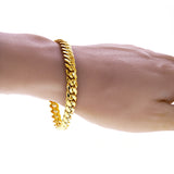 Italian 10k Yellow Gold Hollow Miami Cuban Chain Bracelet 8" 7.8mm 12 grams - 8" 12 grams
