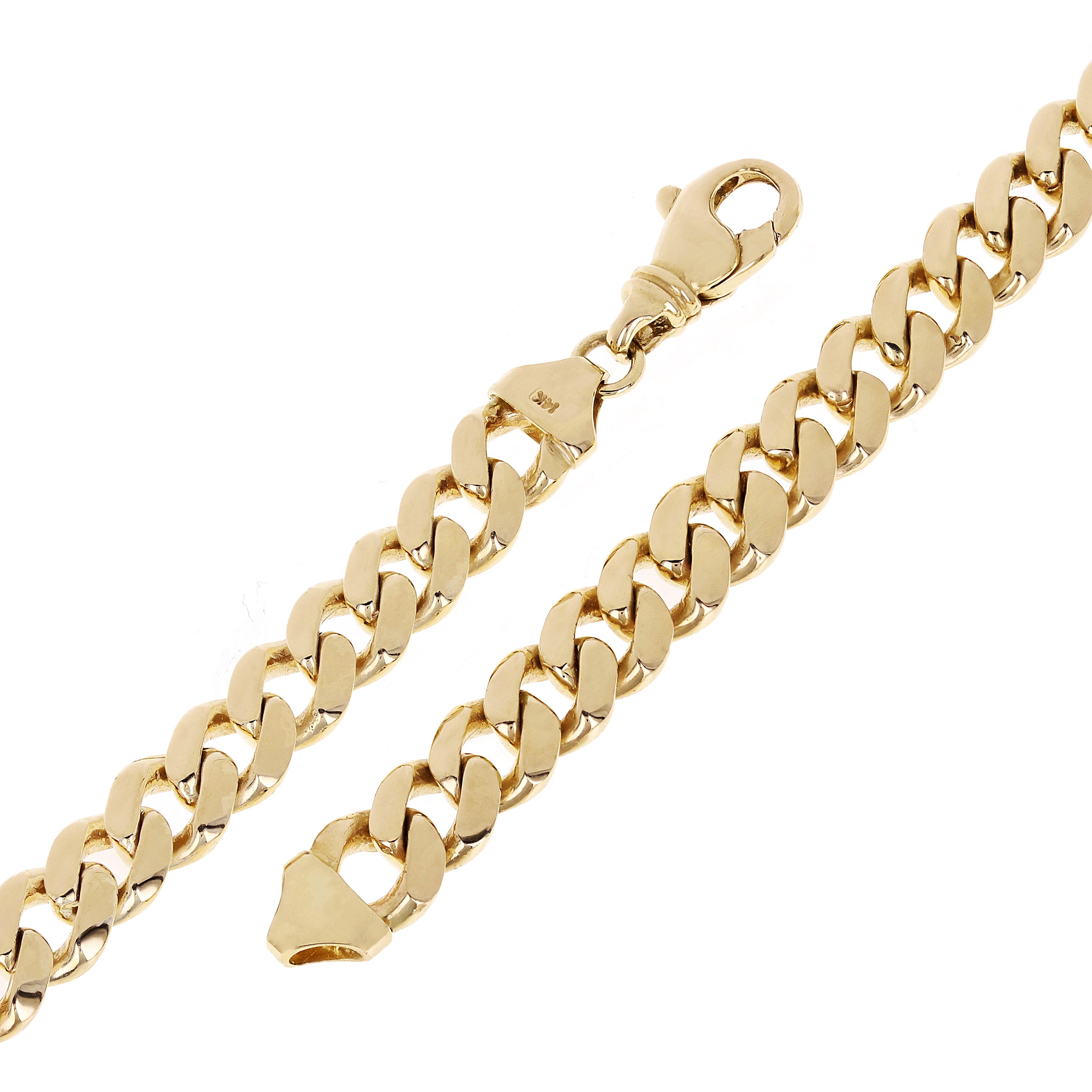 Men's 14k Yellow Gold Solid Miami Cuban Link Chain Bracelet 7" 8mm 28.3 grams - 7" 28.3 grams